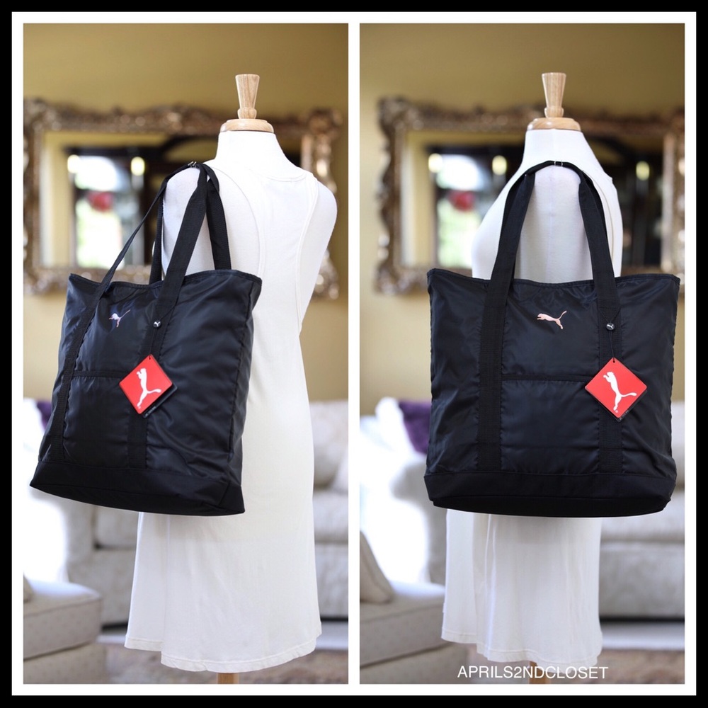 PUMA LARGE BLACK TRAVEL SHOULDER TOTE BAG - Picture 4 of 7